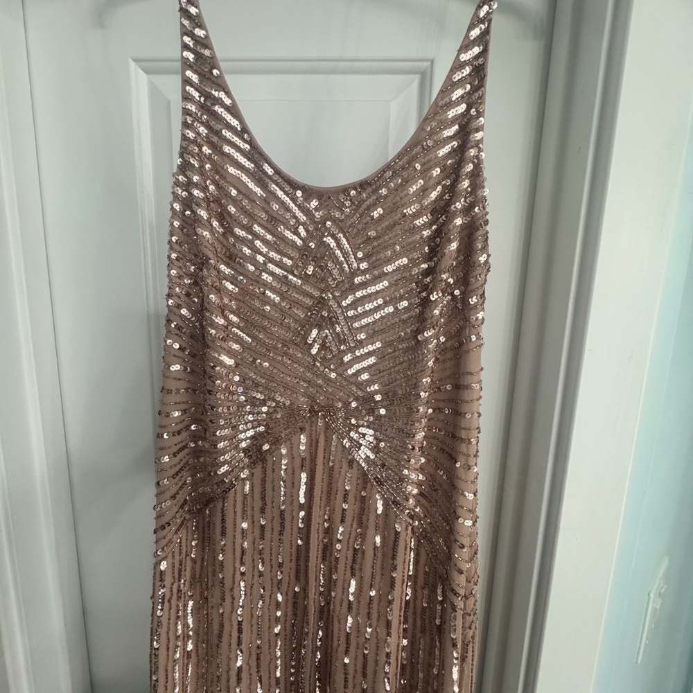 Adrianna Papell Size 14 Rose/blush sequins - Picture 9 of 10